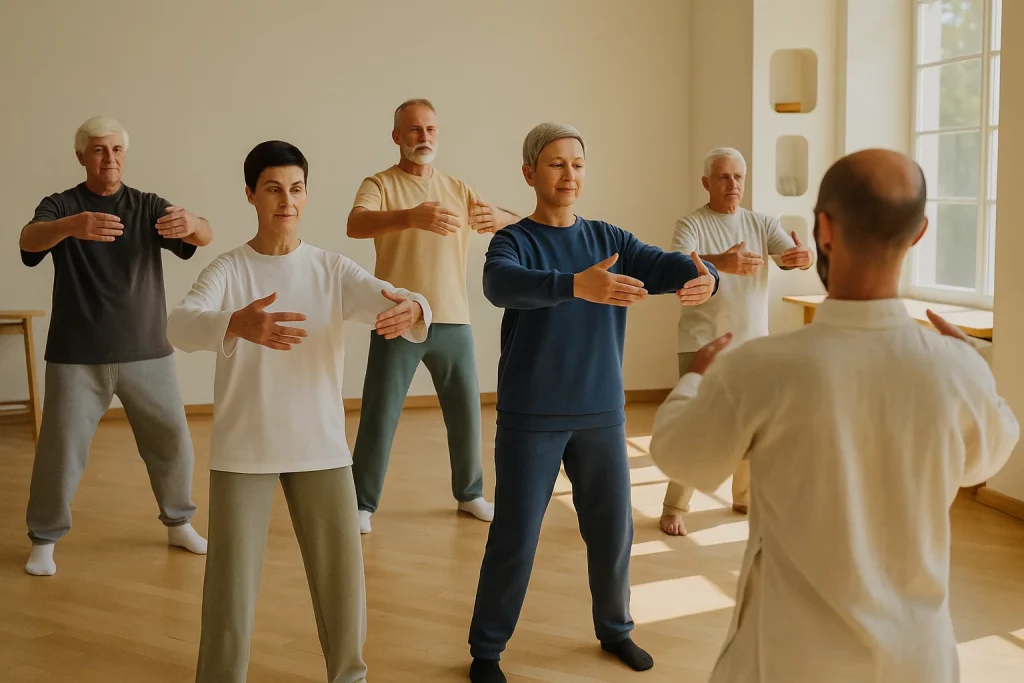 Cours de Qi Gong en groupe à Marolles-en-Hurepoix